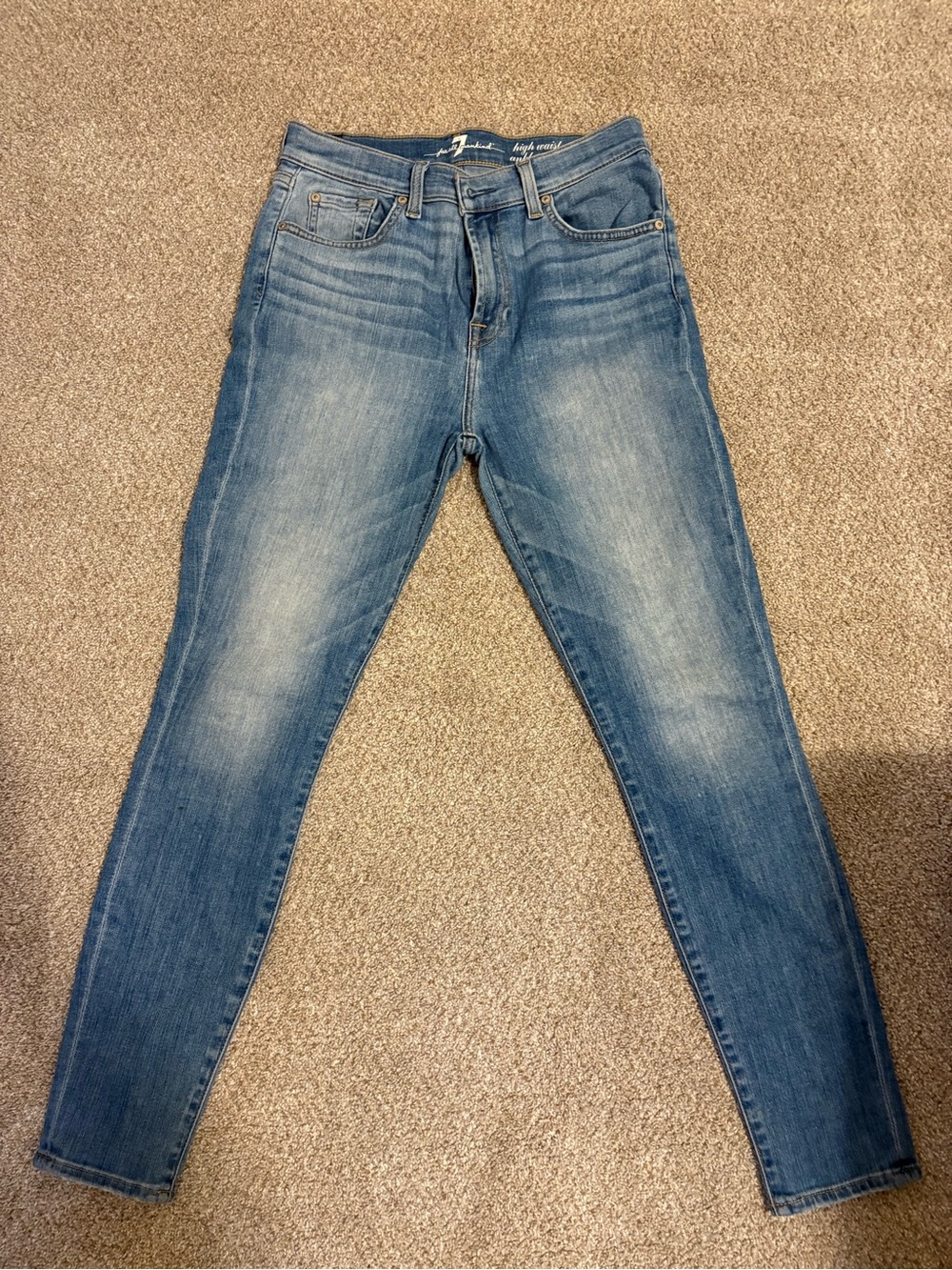 7 For All Mankind High Waist Skinny Jeans – Size 28